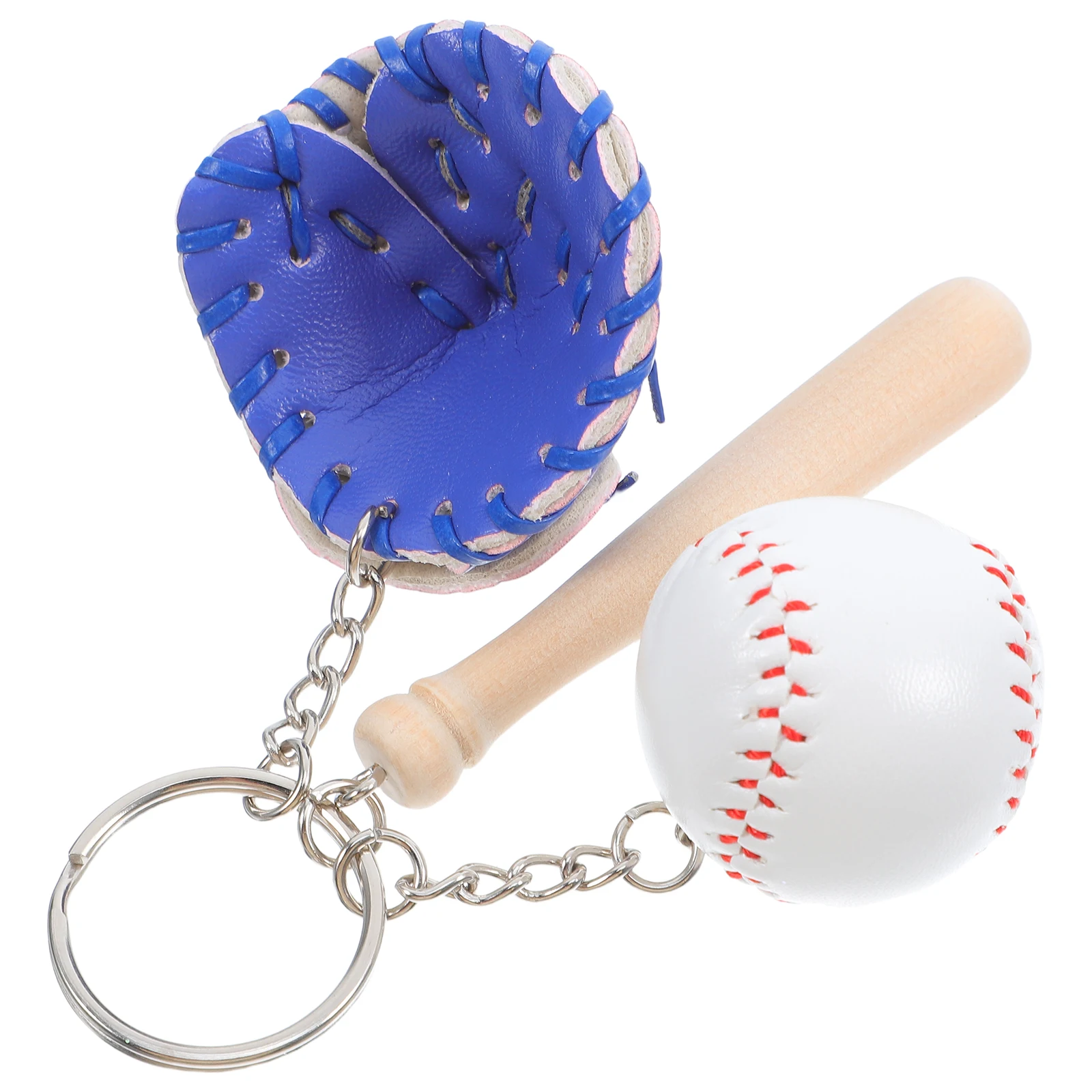 

Baseball Keychain Pendant Charm Car Glove Clips Keyring Bat Goodies for Team Bag