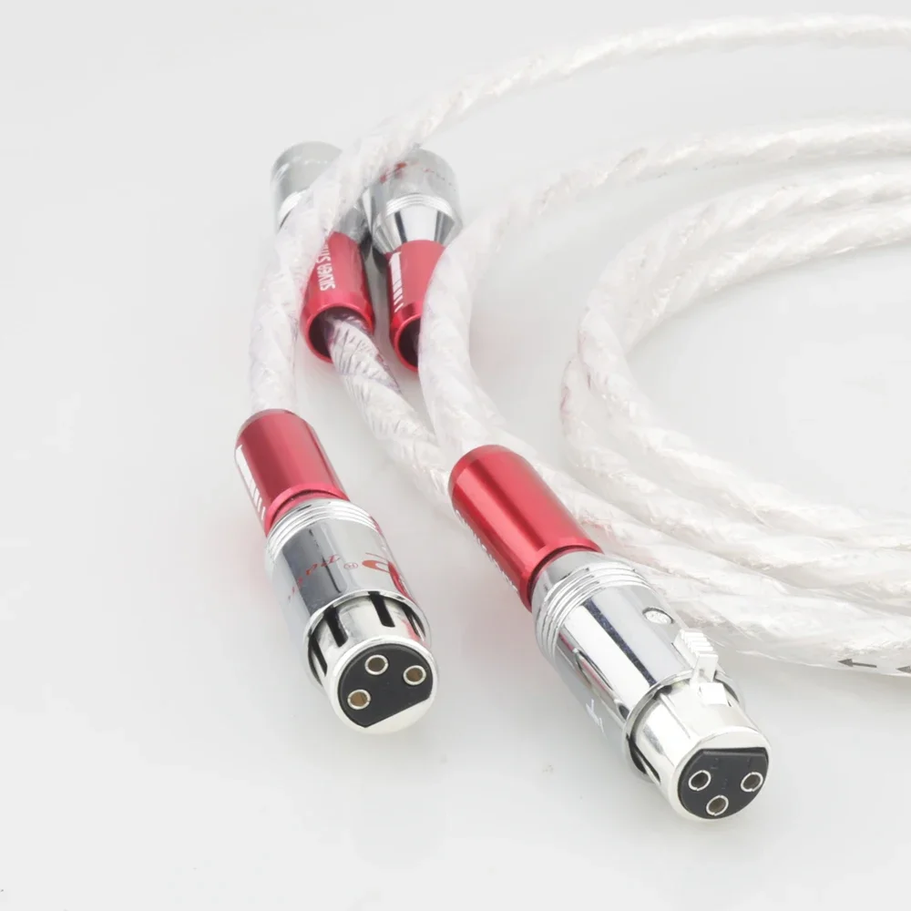 Pair Audiocrast AS220 Silver Plated Crystal Strands Audio Cable With Silver plated 3pins XLR Balanced cable,xlr connector,audio