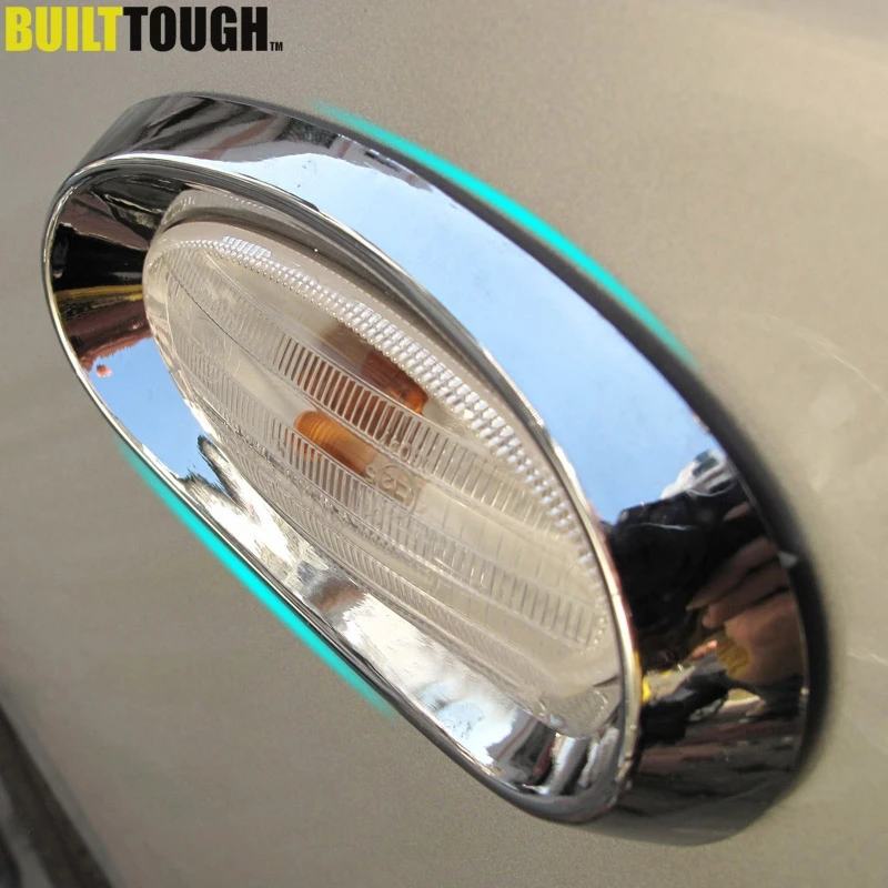 For Nissan Qashqai Dualis 2010 2011 2012 2013 Chrome Side Light Turn Signal Lamp Cover Trim Car Styling Kit Sticker Accessories