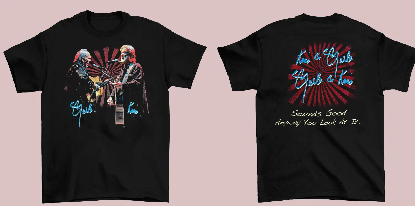 New Merle Haggard Kris Kristofferson 2011 Black 2 Side S-234XL Shirt NG2769