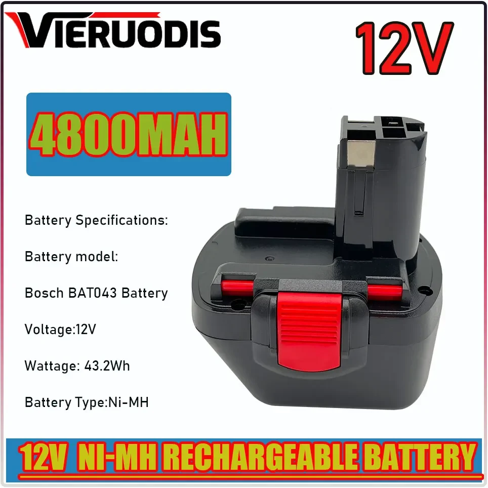 

For Bosch 12V Rechargeable Ni-MH Power Tool Battery 4800MAH 6800MAH 9800MAH BAT043 D70745 PSR12 GSB12 GSR12 BAT038 BAT045 BAT040