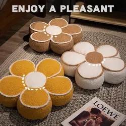 40/50cm Flower Pillows Soft Flower Shaped Floor Cushion for Living Room Bedroom Sofa Couch Winter Warm Decoration