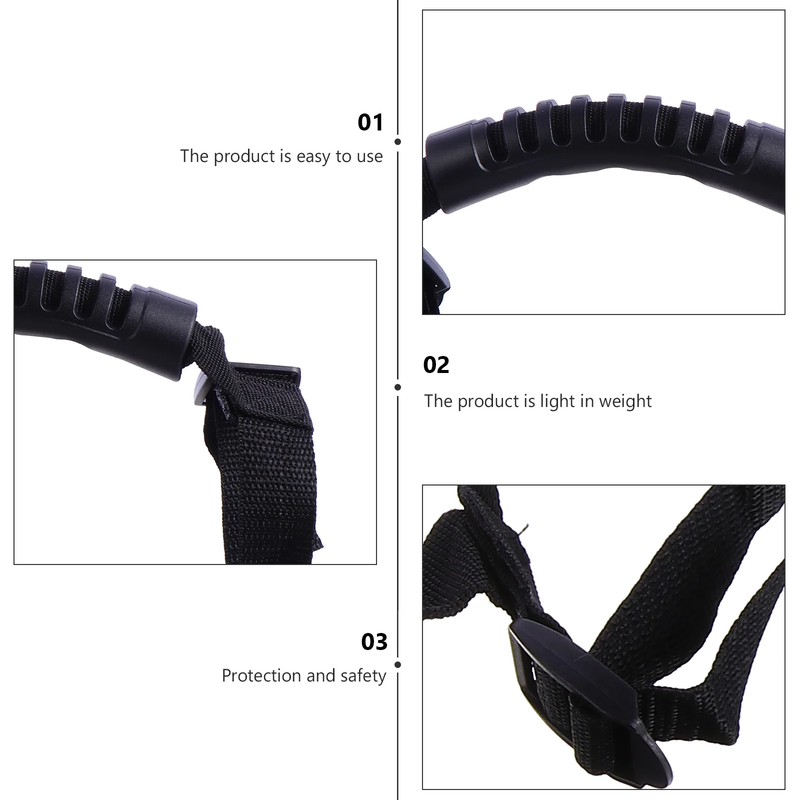 Guidon de toit de voiture, 2 pièces, poignée confortable pour l'intérieur automobile, sécurité améliorée des passagers, poignée de maintien du véhicule avec facile