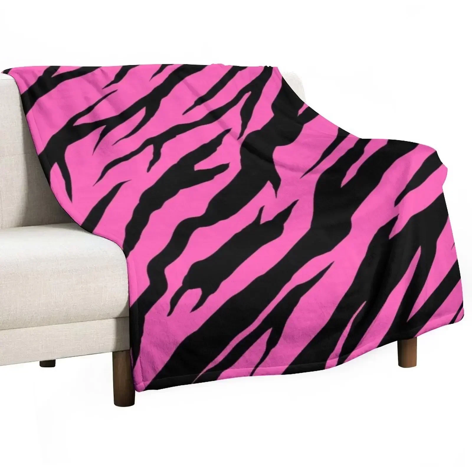 

Zebra / Tiger Print Pink Throw Blanket Bed Luxury Designer for babies Tourist Blankets