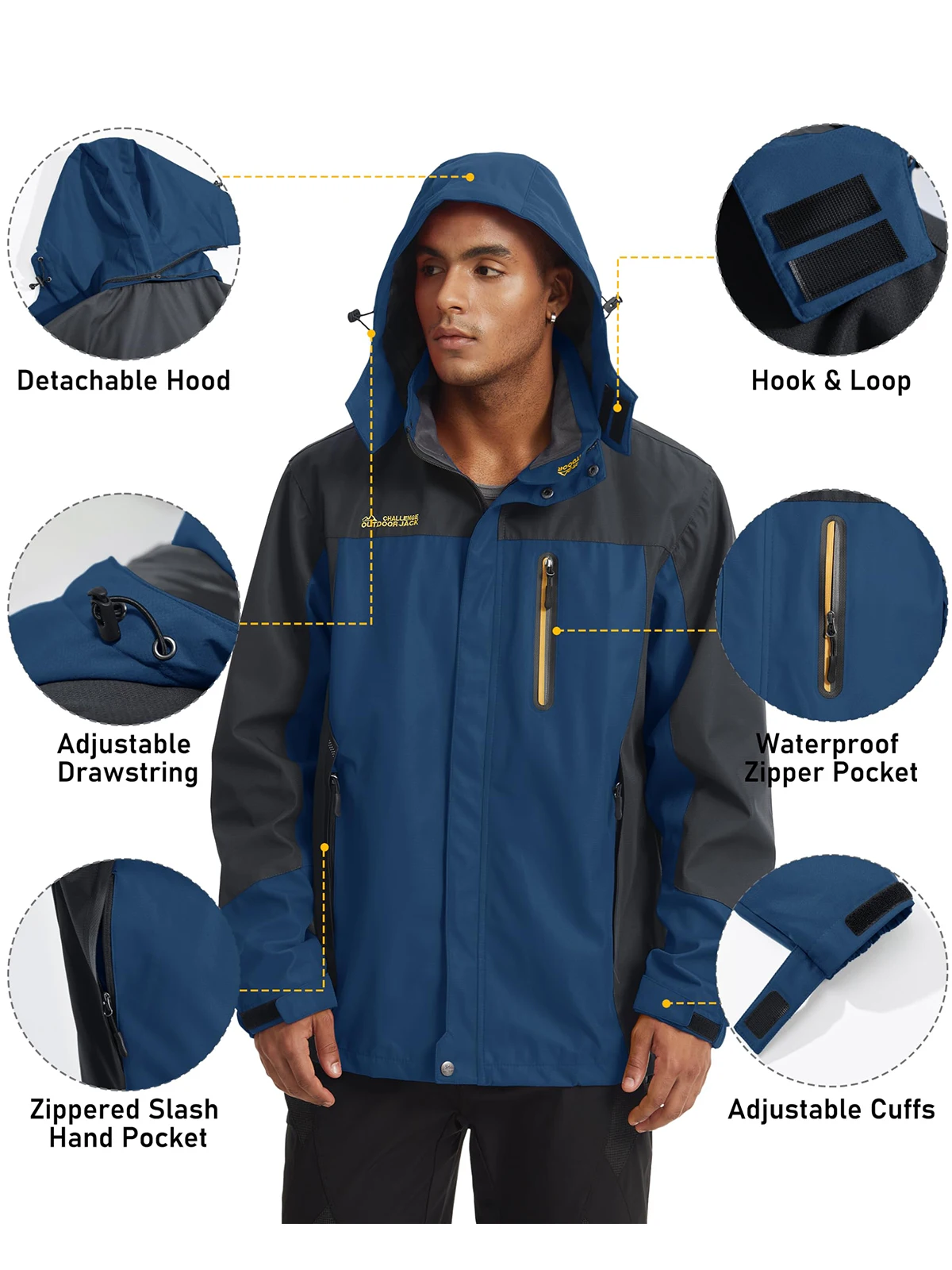 

Men's Softshell Jacket Lightweight Windproof Waterproof Windbreaker Fishing Jacket Outdoor Running Hiking Travel Jacket