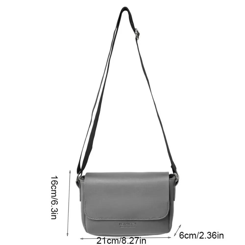 Square Men's Messenger Bag Adjustable Strap Large Capacity PU Leather Shoulder Bag Minimalist Solid Color Crossbody Bag Travel