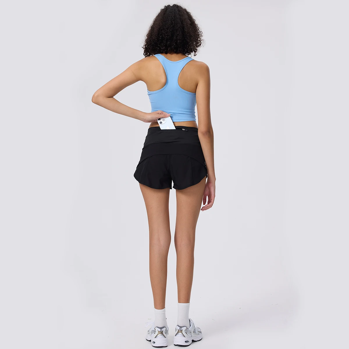 Women's 2 in 1 Athletic Running Athletic Shorts with Pockets  High Waisted Exercise Workout Athletic Shorts for with Liner pants