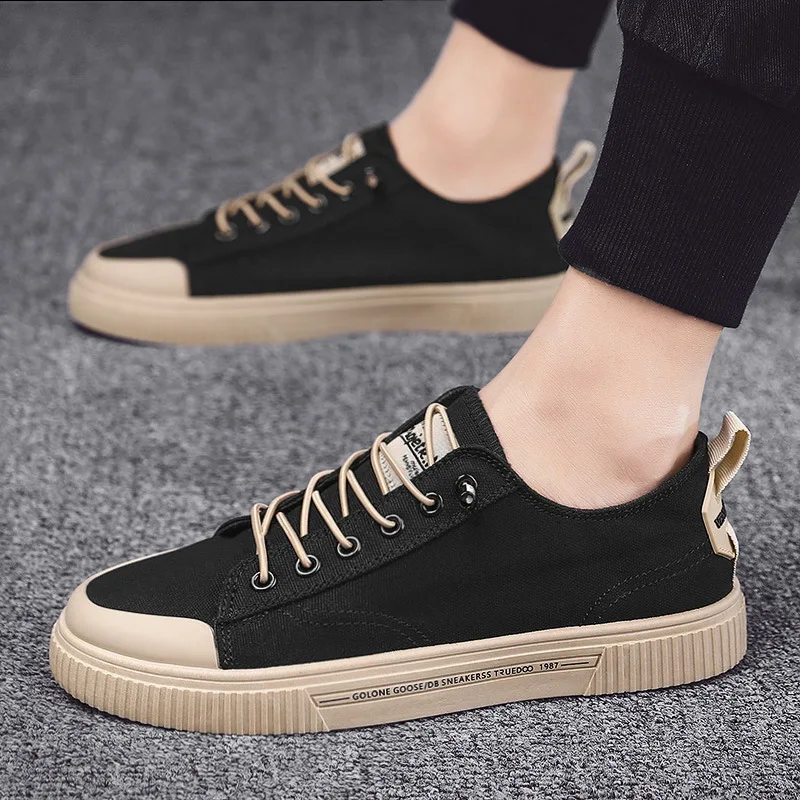 Men's Low-Top Canvas Shoes Breathable Trendy Board Shoes Casual Driving Shoes Versatile Autumn New Style 2025