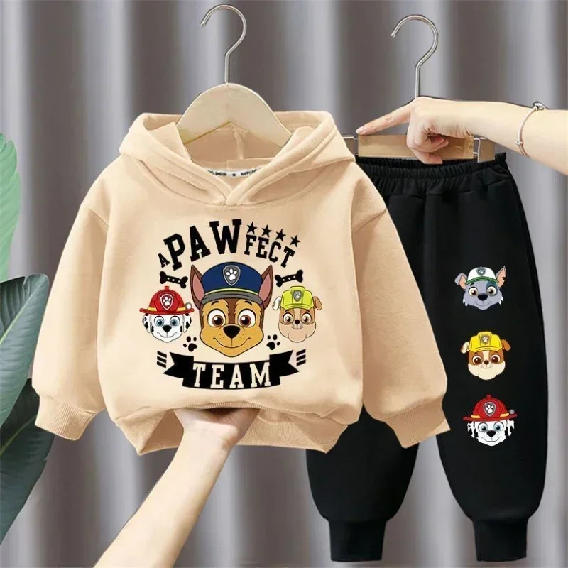 PAW Patrol Autumn Long Sleeved Pullover Long Pant Two Piece Suit for Children Clothing Suits Boys Sweatpant Sets Kids Tracksuit