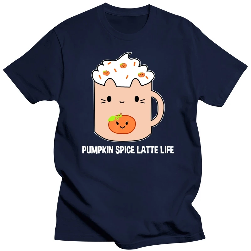 Мужская футболка Kawaii Pumpkin Spice Latte, размер M-3XL, уличная футболка