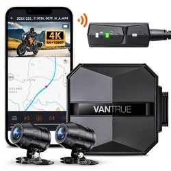 Vantrue-Cámara de salpicadero delantera y trasera para motocicleta F1, 4K, GPS Vantrue, cuerpo completo, impermeable, Wi-Fi, gran angular de 160 °