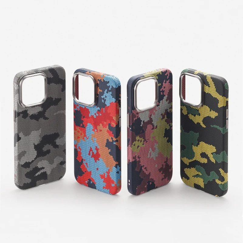 Alloy Lens Camouflage Graffiti MagSafe Phone Case for iPhone 16 15 16pro max 14 Pro 13 Wireless Charging 3D Relief Hard PC Cover