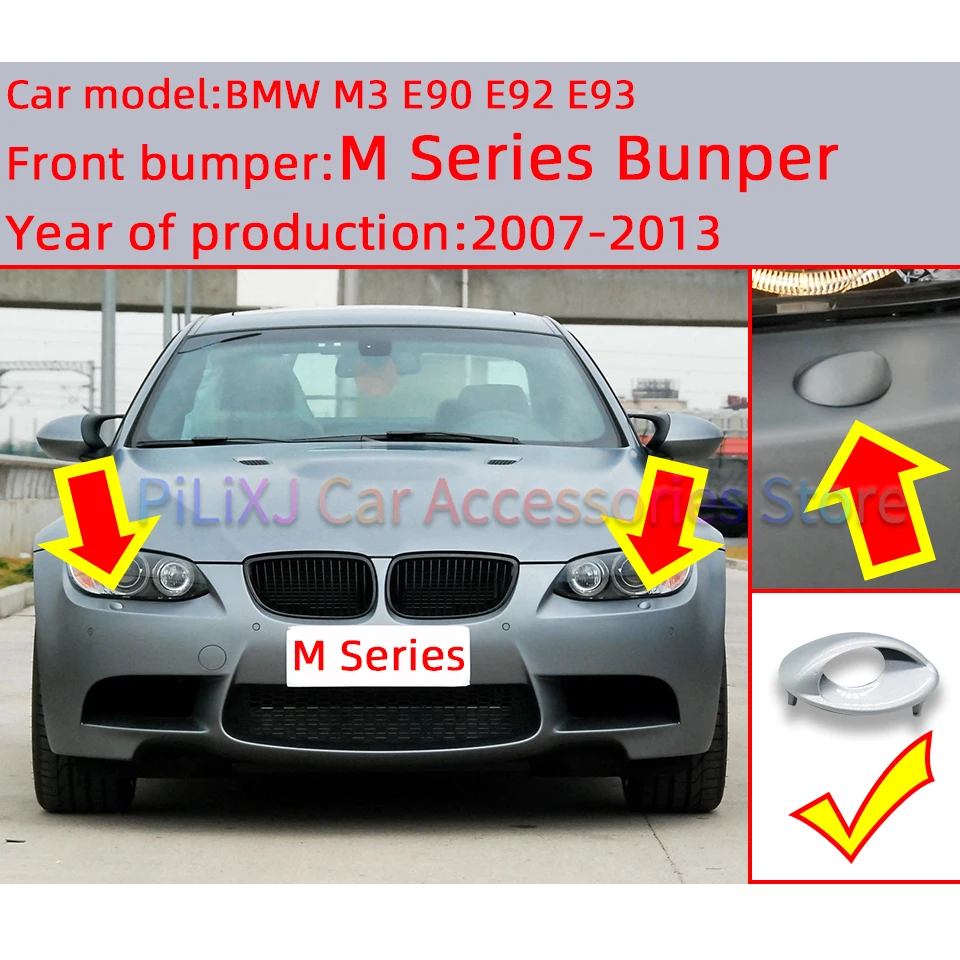 For BMW M3 E90 E92 E93 Front Bumper Headlight Washer Nozzle Cover Shell Garnish Cap Painted 51110433100 51110433101