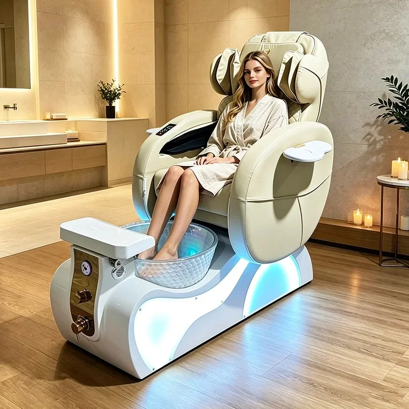 Electric Massage Pedicure Spa Chair Back Body Massage Manicure Pedicure Sofa for Nail Beauty Salon Furniture Foot Bath Equipment