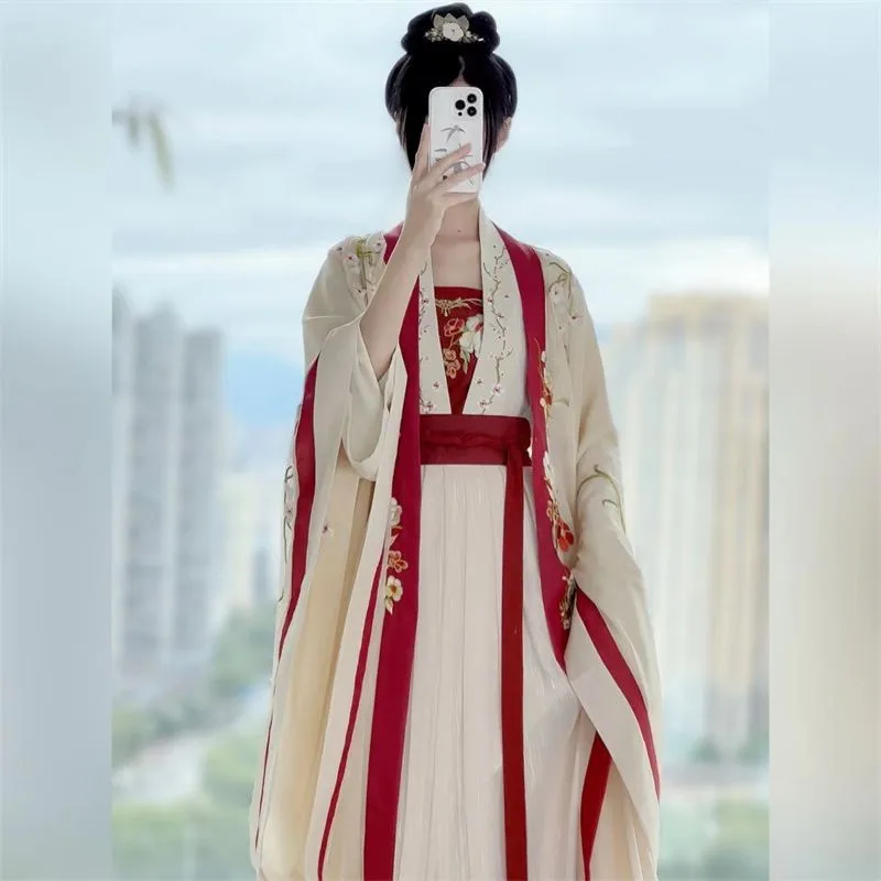 Hanfu Women's Five-Piece Set of Qing Yan Song Style Beautiful Slimming Fairy Big Sleeve Temperament Women