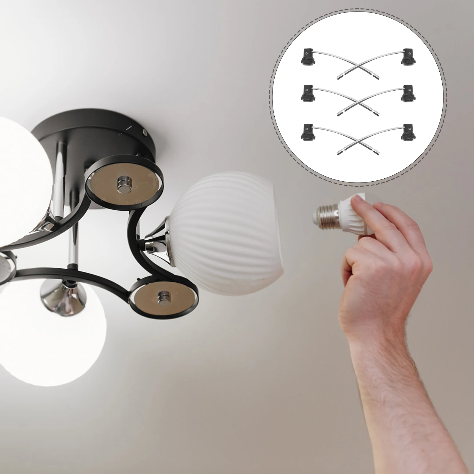 

6Pcs E12 Lamp Socket Base with Wire Pre-Assembled Leads 125V 75W Light Holder for Bulbs Chandeliers Night Lamps Quality