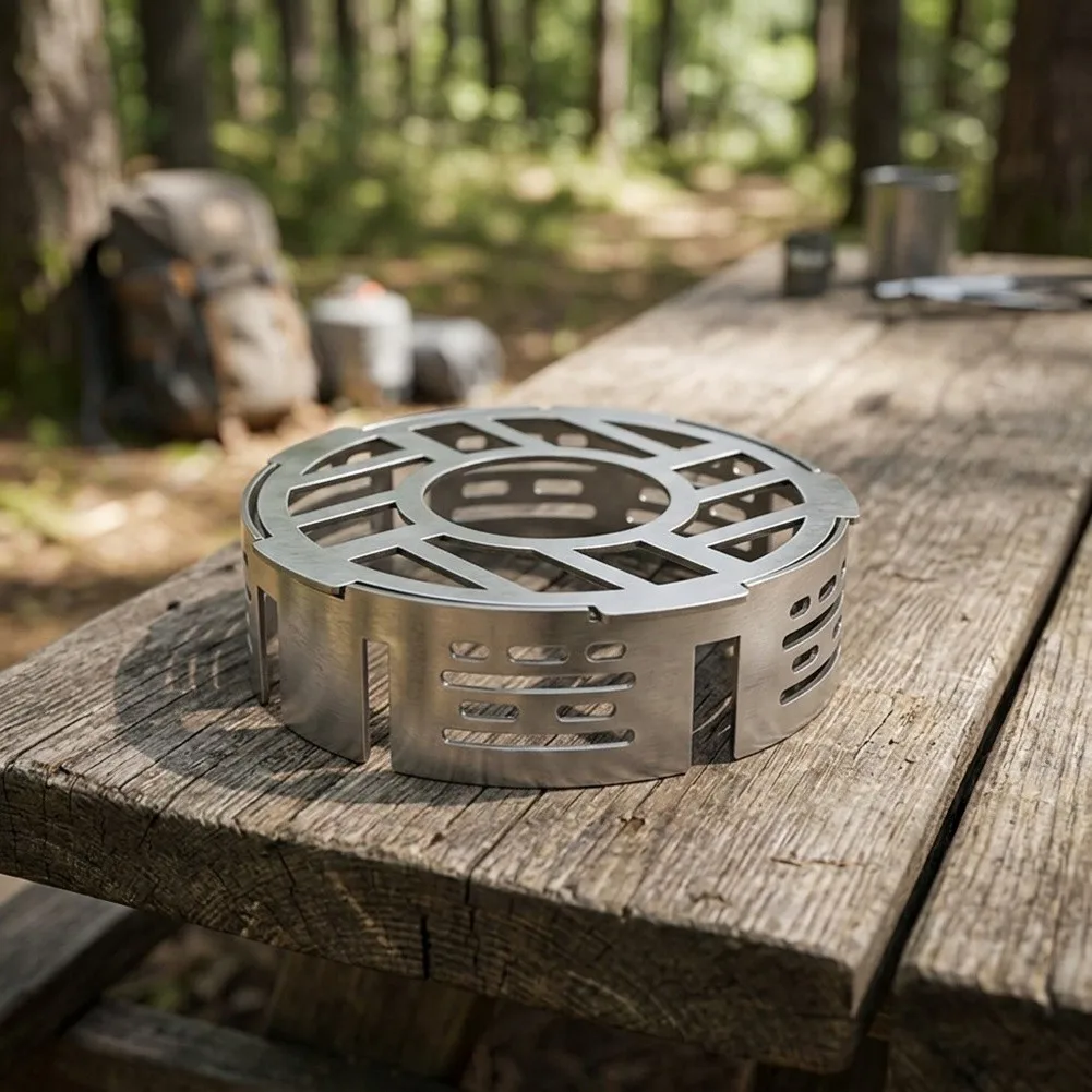 Stainless Steel Heat Concentrator Ring for Portable Stoves to Improve Combustion Efficiency in Windy Outdoor Conditions