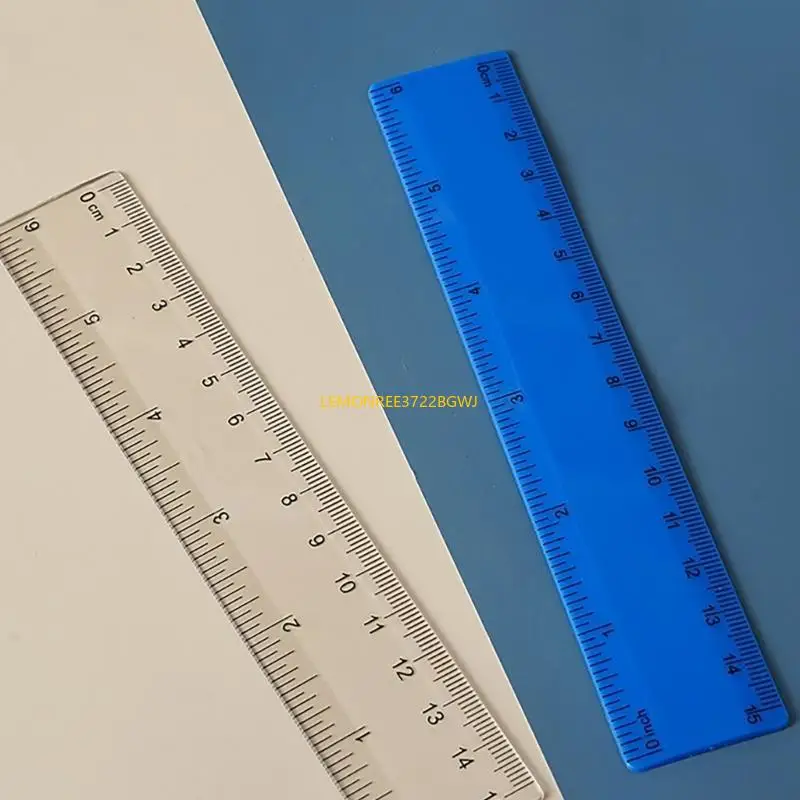 

C90C 4Pcs Clear Ruler Plastic Shatterproof Ruler Set Straight Ruler Geometric Ruler School Office Ruler for Student Teacher