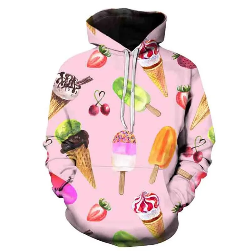 3D Print Candy Fruit Graphic Hoodies For Men Casual Plus Size Funny Sweatshirts For Women Men Streetwear Pullovers Men Hoodie