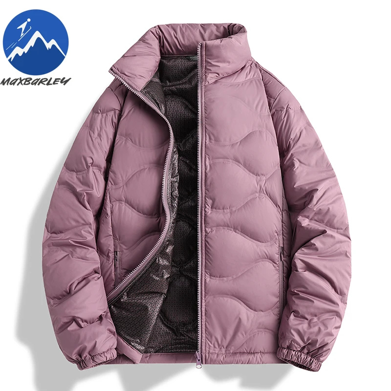 Maxbarley Down Jacket Unisex New Stand Collar Outdoor Sports Warm Thickened Parka Fashion White Duck Down Winter Windbreaker