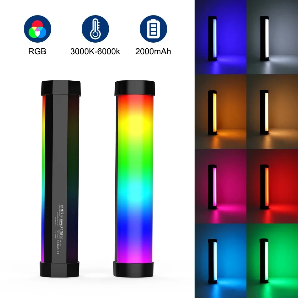 

LUXCEO V8 Портативная RGB видеолампа 3100 мАч для фотосъемки селфи видео заполняющий свет для Vlog/YouTube перезаряжаемый мини-светильник