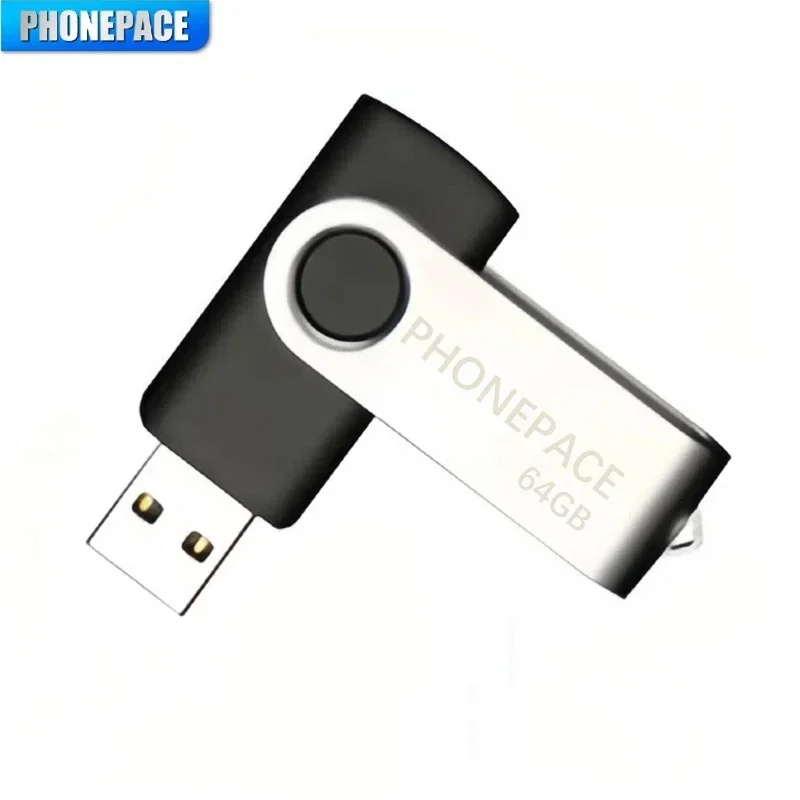 PHONEPACE Draaibare USB-flashdrive Snelle USB 2.0-interface Materiaal van aluminiumlegering Duurzaam Langdurig Brede compatibiliteit