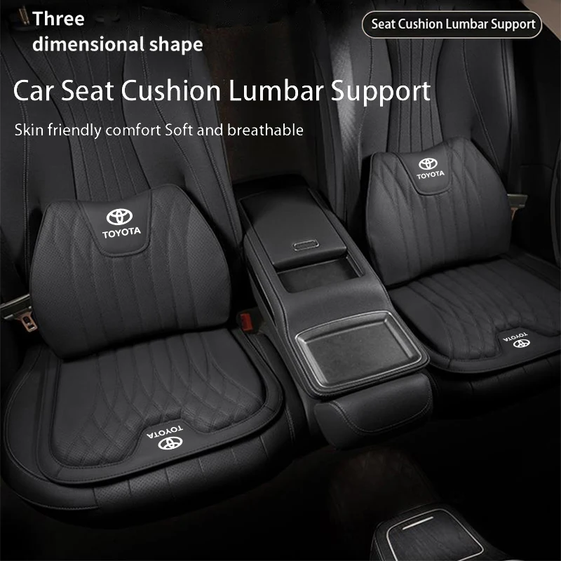 Car Interior Leather Seat Cushion Lumbar Protection Pad For Toyota Corolla Yaris Aygo Prius CHR Camry Auris Avensis Land Cruiser