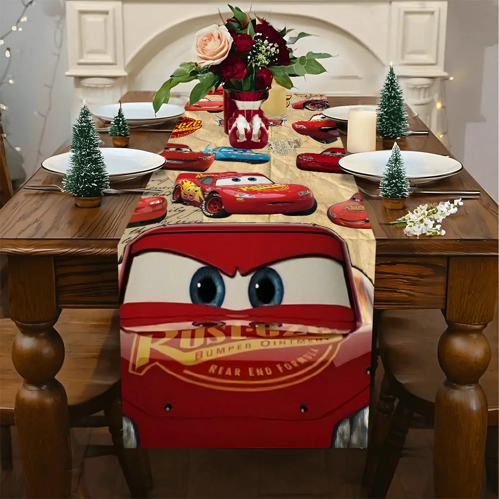 1pc Disney Cars Table Runner - Linen 2D Print, Cartoon-Theme