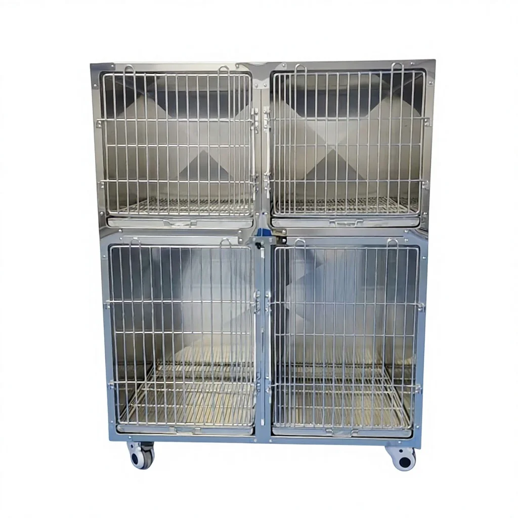 Professional Veterinary Cat Cages Stackable Clinical Kennel for Animal Hospital Boarding and Recovery