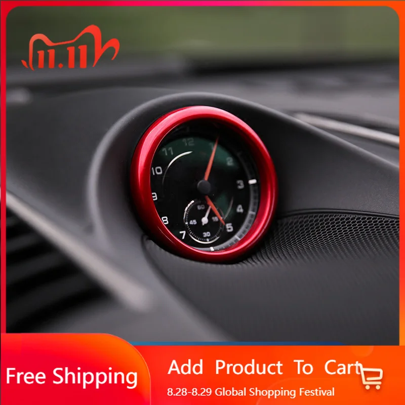 

Внутренние наклейки для Porsche Cayenne 2011-2017 Panamera 2013-2016 Macan 911 ABS, украшение на приборную панель автомобиля, крышка компаса Moul