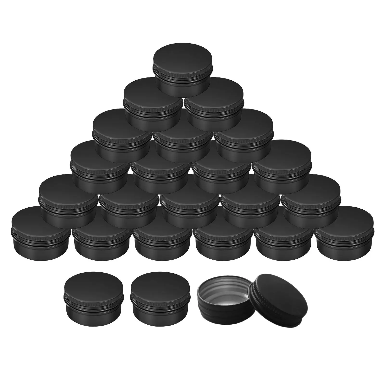 24 stuks 0,68 oz (20 ml) lege blikjes ronde containerpotten met schroefdop voor lippenbalsems, crèmes, cosmetica, zalf, kralen