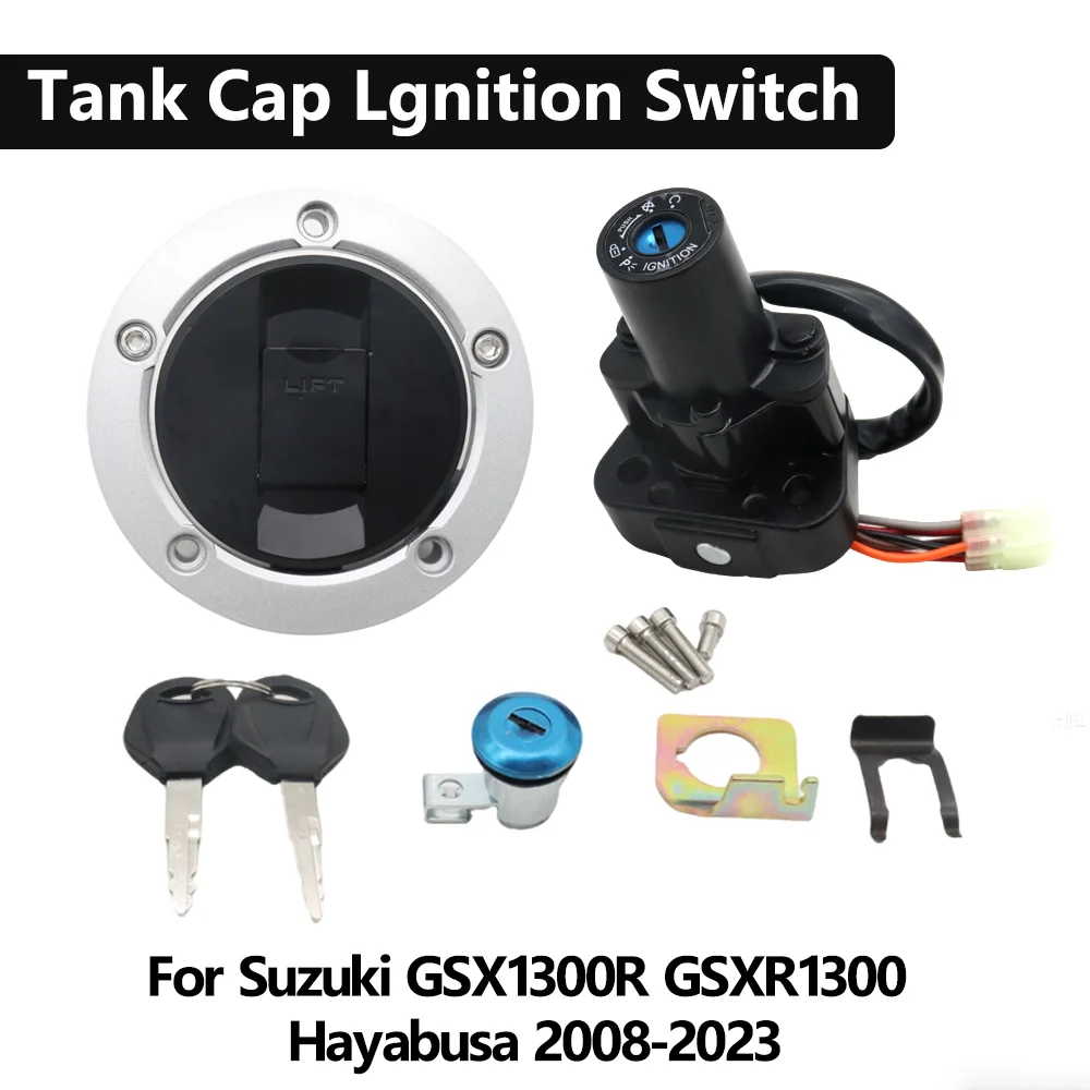 

Для мотоциклов Suzuki GSX1300R GSXR1300 GSX 1300 1300R Hayabusa 2008-2023: Комплект из замка зажигания, замка сиденья и крышки топливного бака (1 комплект)