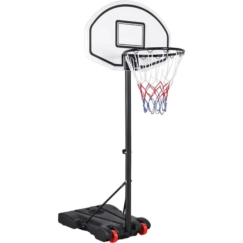 Basketball Hoop Stand Steel Frame Adjustable Height Portable Ideal For Outdoor Entertainment And Adolescent Training