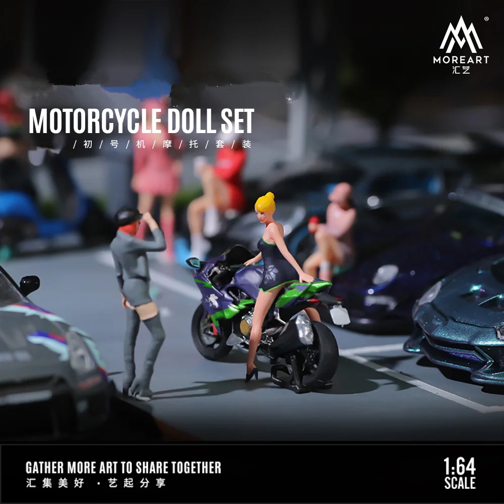 More Art 1:64 Motorcycle Doll Set Display & Collection & Gift