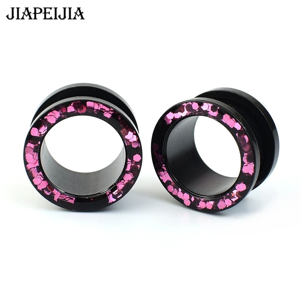 3-30mm Shine Hollow Ear Gauges Plugs Tunnels Screw Fit Ear Expander Stretcher Body Piercing Jewelry