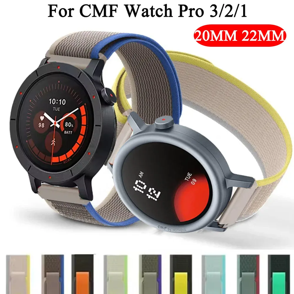 20/22 مللي متر درب حلقة حزام الساعات ل CMF بواسطة لا شيء ساعة برو 3/2/1 الرياضة لينة النايلون سوار ل Xiaomi ساعة S4 S3 S2 S1 معصمه