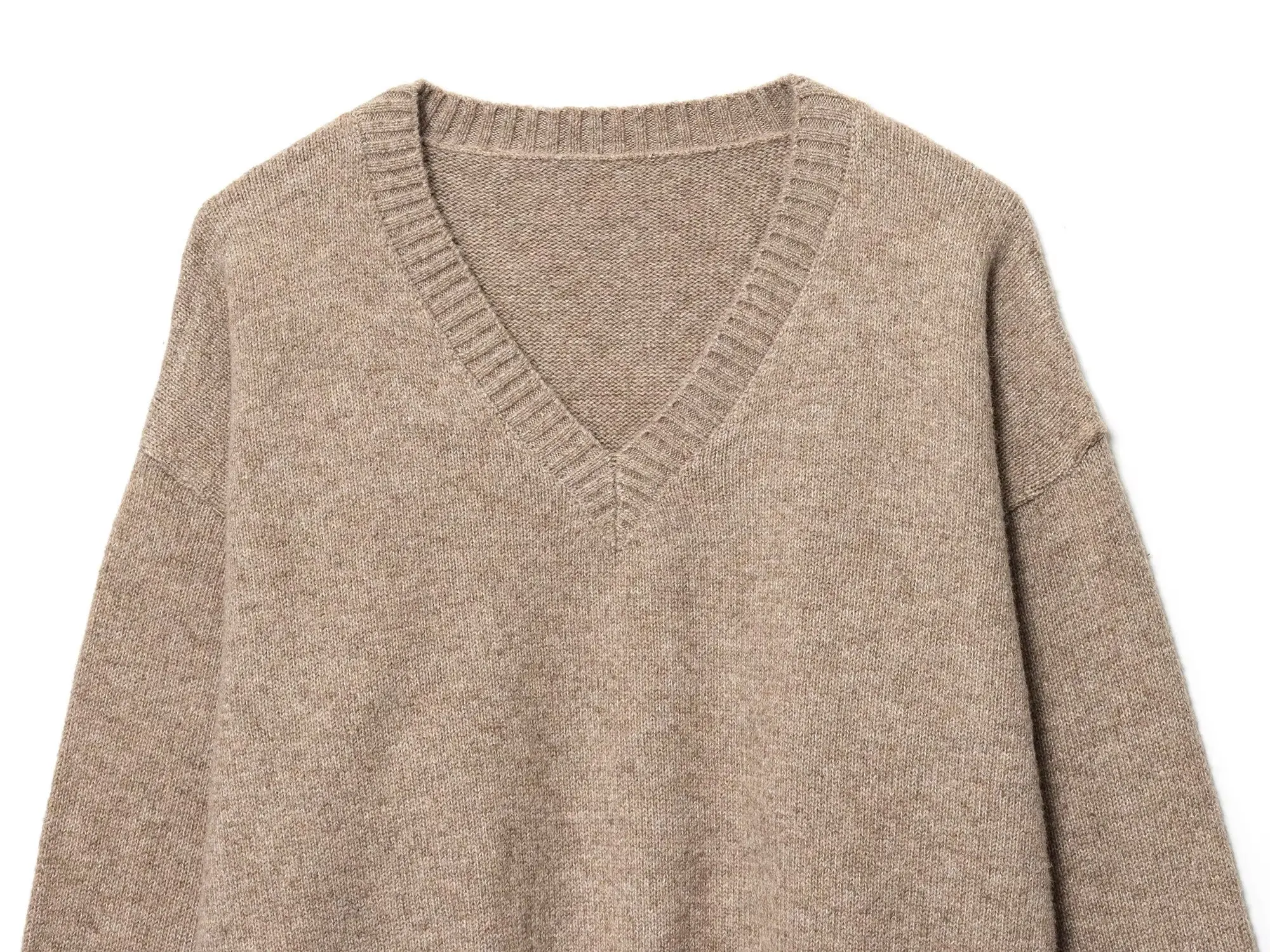 

Fall 2025 Fashion Trend: V-Neck Women's Knit Sweater Solid-Color Casual Long-Sleeve Top Loose-Fit Pullover