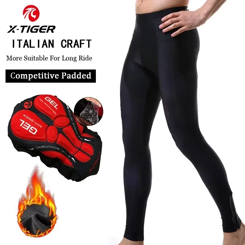 X-TIGER Radsport-Lätzchen-Hose Winter-Thermo-Mountainbike-Hose Fahrrad-Strumpfhose Coolmax 5d Gel-Pad hält warme Lätzchen hose
