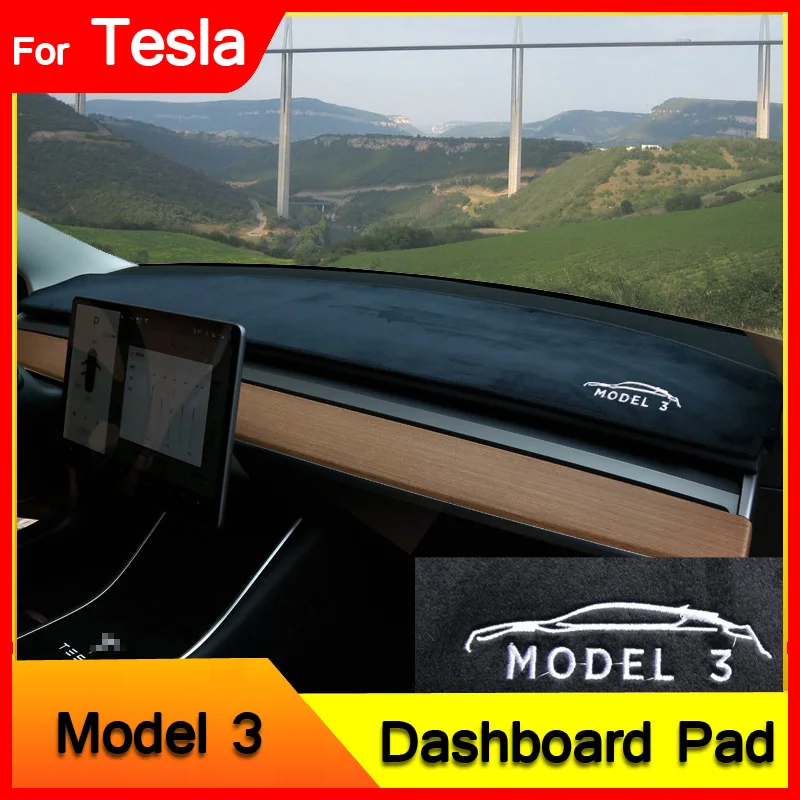 

For Tesla Model 3 Highland 2024 Dashboard Cover Pad Sunshade Protector Anti-UV Dash Non-slip Board Cover Carpet