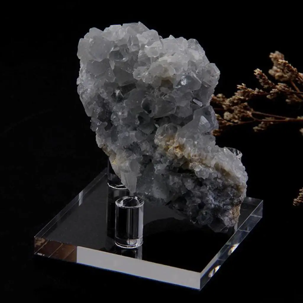 Display Stand Acrylic Holder for Crystal Stones Geode Agate Minerals Perfect for Home or Desk Display