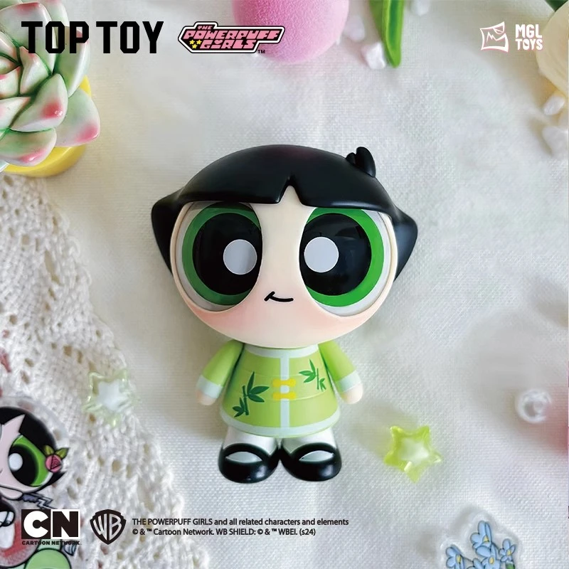 MINISO The Powerpuff Girls Season Spring Overture Series Elevator Card TOP TOY Desktop Ornaments Children's Toys Birthday Gifts