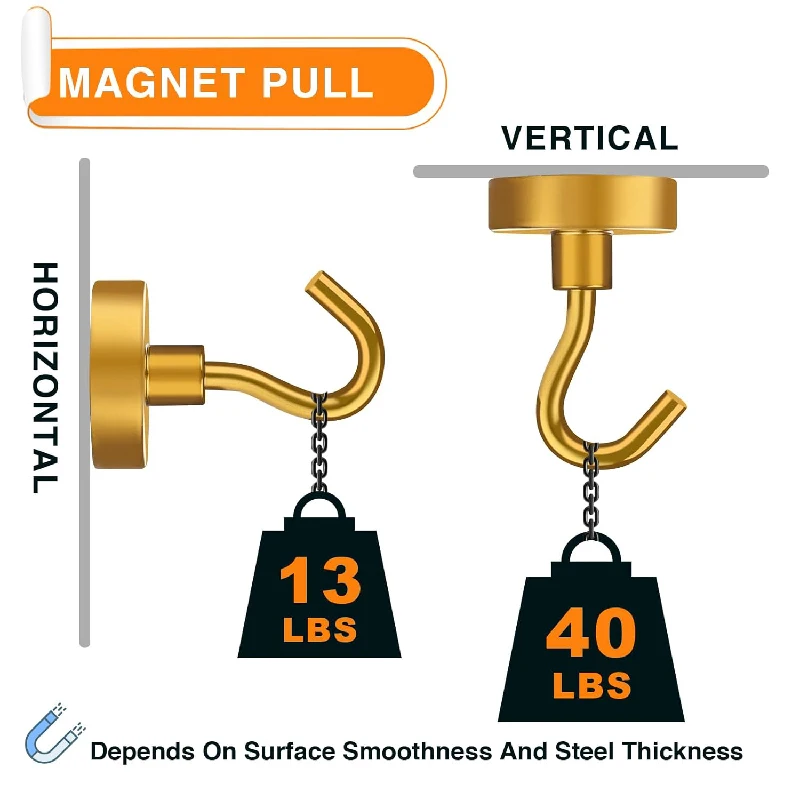 Super Sterkere Neodymium Magneet Haken Heavy Duty Magnetische Haken, Zeldzame Aarde Magneten Haken Voor Opknoping, Kamperen, Klaslokaal Moet Hebben