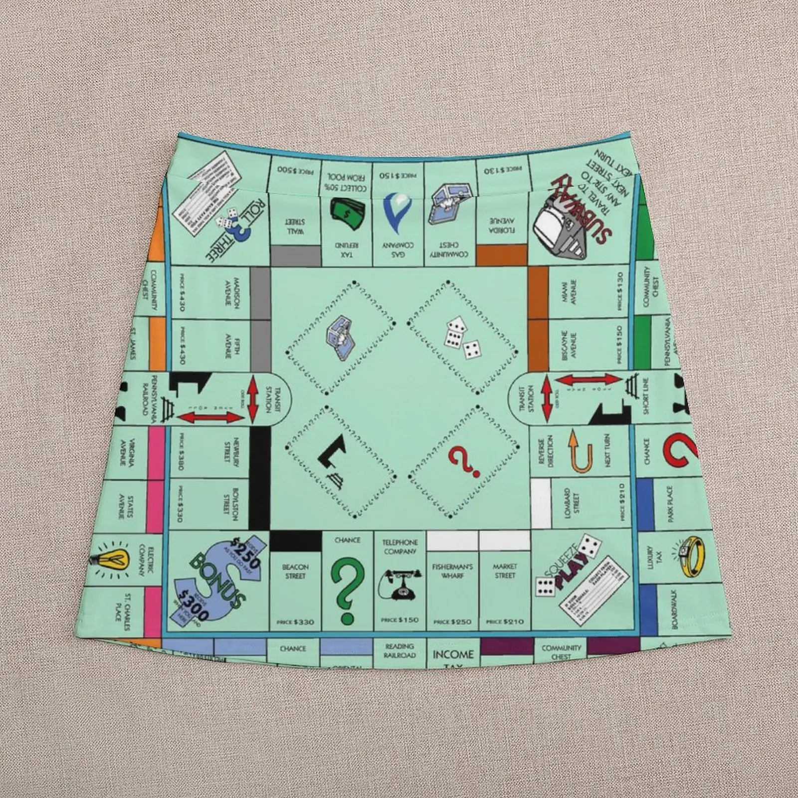 Deluxe Monopoly Game Board Mini Skirt korean skirt women\'s stylish skirts Kawaii