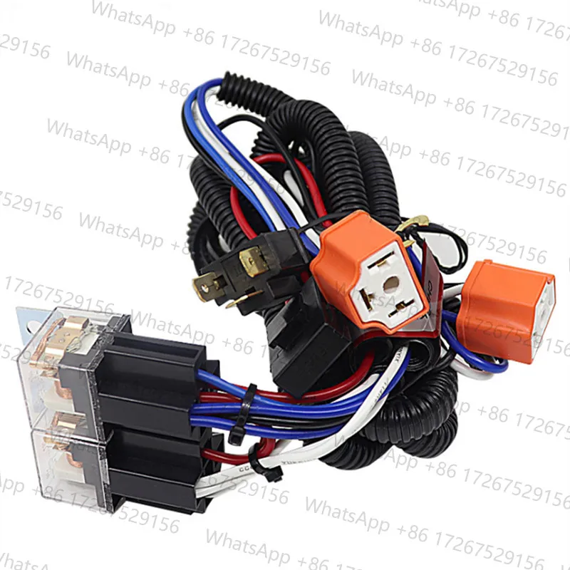 DIY H4 Automotive Brightener Headlight Modification Wiring Harness Group With Relay 80A