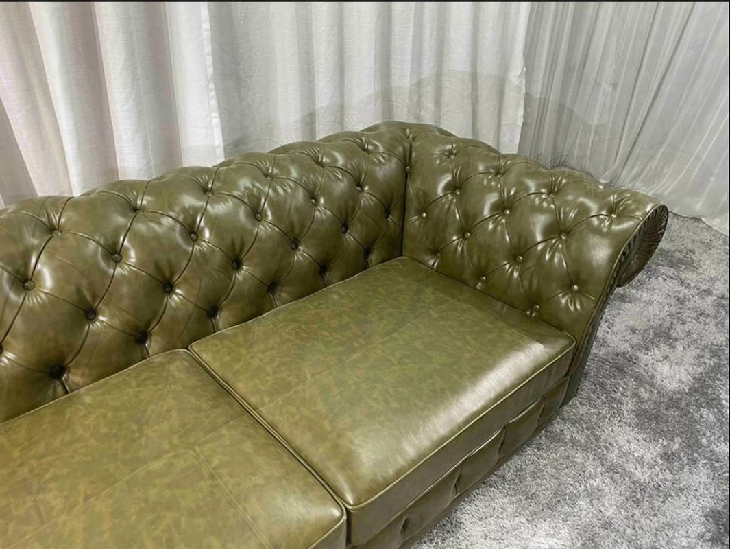 Moderne Couch Chesterfield Sofa Wohnzimmer Sofagarnitur Möbel Wohnzimmer Ledersofa 3-Sitzer