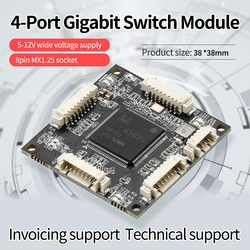 Small mini 38*38mm industrial switch 4-port 1000m  module built-in embedded network development motherboard