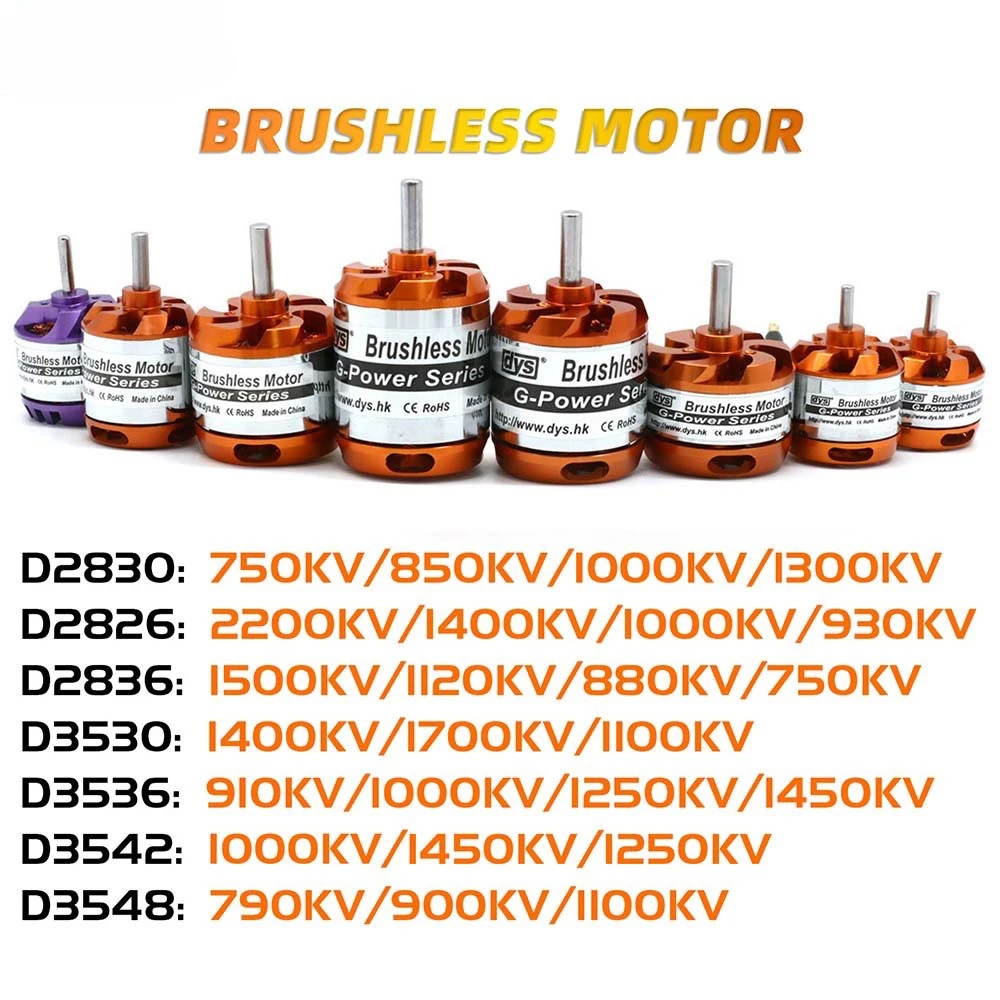 dys D2822 D2826 D2830 D2836 D3530 D3536 D3542 D3548 Brushless Motor 2-3/4/5S For RC Mini Multicopters Plane Fixed-wing Aircraft