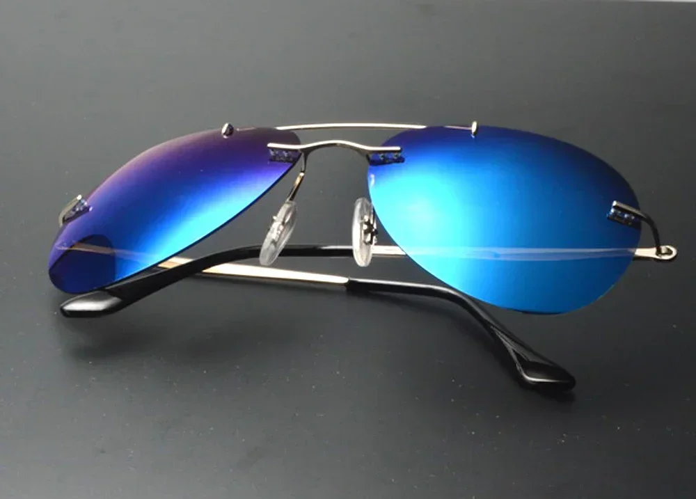 LIMITED!!! CLARAVIDA MEN WOMEN AVIATION RIMESS BLUE MIRROR UV400 POLARIZED WITH CASE SUNGLASSES