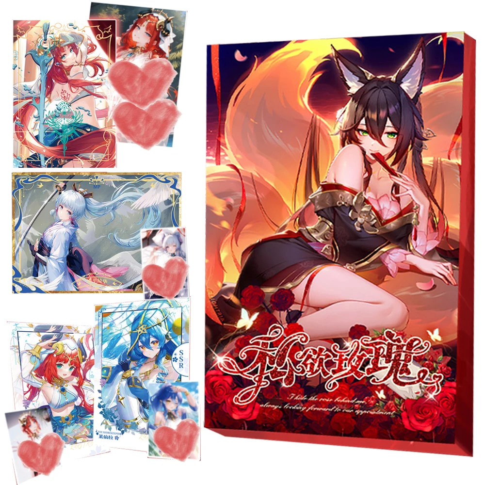 

Оригинальная карта Desire Rose для детей, милые и очаровательные девушки Faruzan Nahida Limited, игровая коллекция, карточные игрушки для семьи
