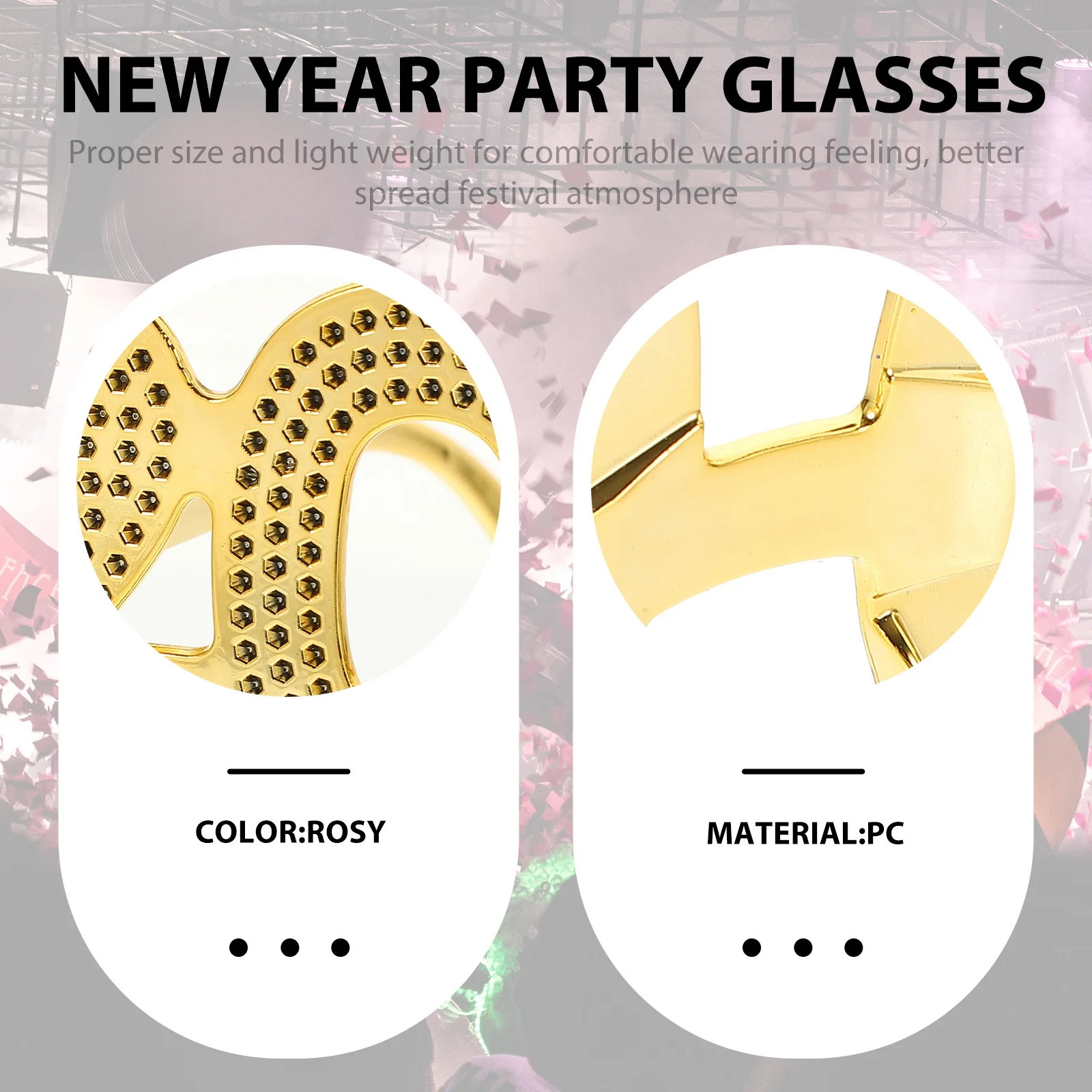 

Pc Material 2024 Number Glasses New Year Party Photo Props Party Eyewear Decoration Funny Dancing Glasses 2024 Modeling Eye Wear